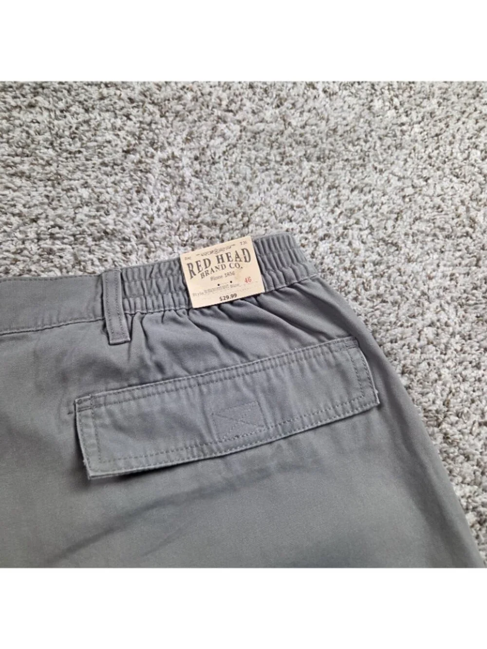 RedHead Cargo Shorts Mens 46 Gray Ripstop Cotton Utility Pockets Tags